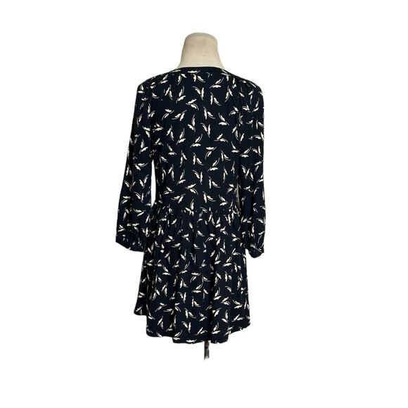 Maeve Winona black cream print 3/4 sleeves babydoll tunic top size Small - Picture 8 of 12